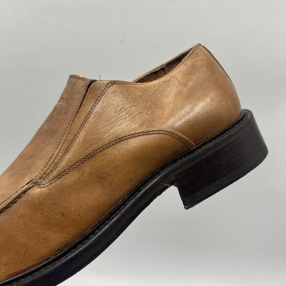 VINTAGE KENNETH COLE LEATHER UPPERS SIZE 13 TAN DERBY MADE IN ITALY BLOCK HEEL main image 12
